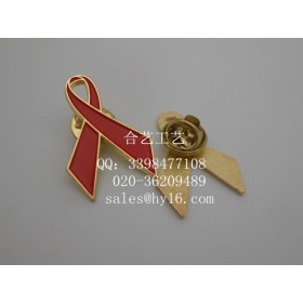 艾滋病徽章，丝带徽章，爱心徽章，合金徽章制作