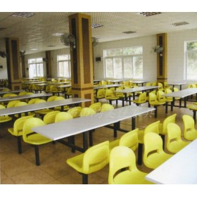 塑钢餐桌椅，广东鸿美佳厂家提供工厂饭堂塑钢员工餐桌椅