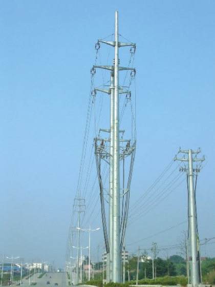牡丹江市厂家供应10米10kv电力钢杆 转角钢杆 打桩施工