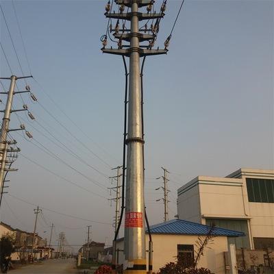武汉市10kv金属钢杆 单回路电力钢管杆 打桩施工