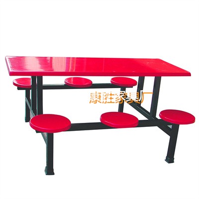 康胜学生食堂餐桌椅结实款玻璃钢餐桌椅 广东送货上门
