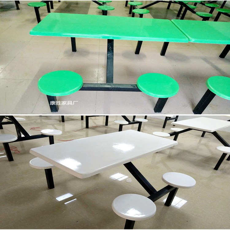深圳玻璃钢餐桌椅四人六人八人十人工厂食堂餐桌