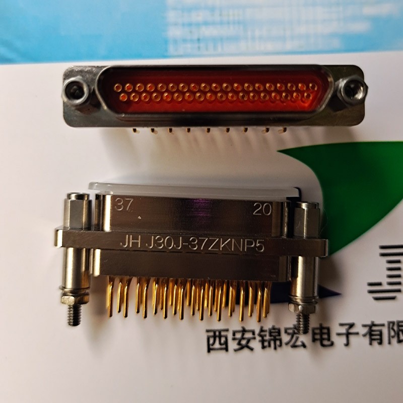 37PIN插座J30J-37ZKN直式连接器锦宏生产销售