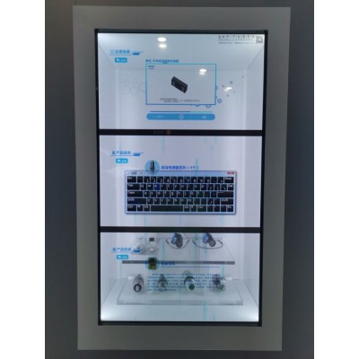 透明橱窗显示器 透明屏液晶展柜 屏内展示物品的显示器