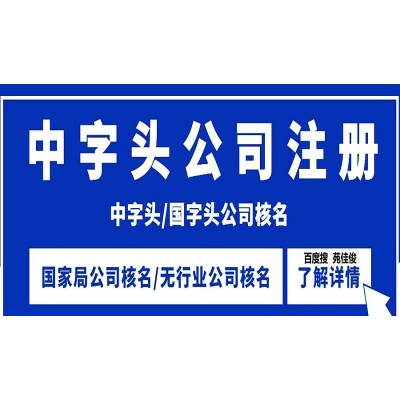 注冊中字頭國字頭無行政區劃國家局企業名稱