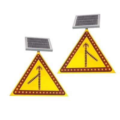 福州太阳能合流标志牌三角形交通标志点阵发光标志牌报价