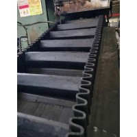 大傾角環形皮帶   阻燃擋邊輸送帶  橡膠裙邊帶